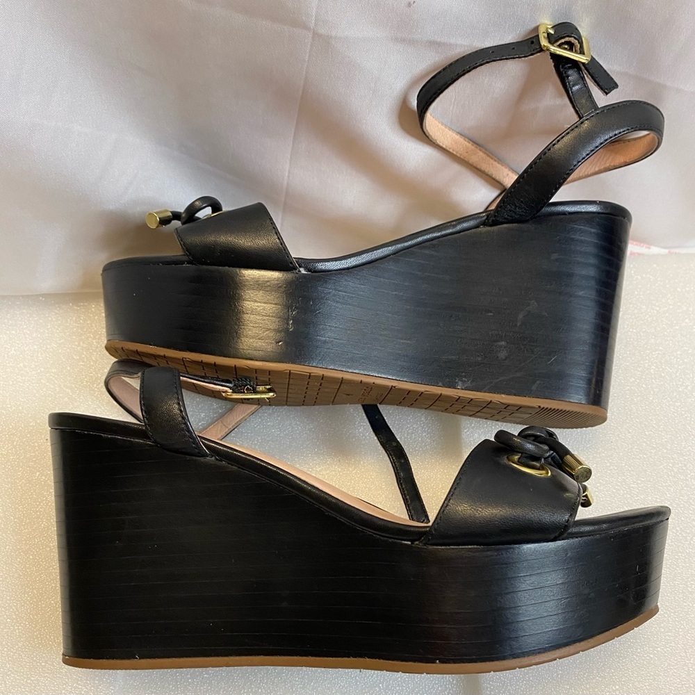 Kate Spade Black Wedge Sandals